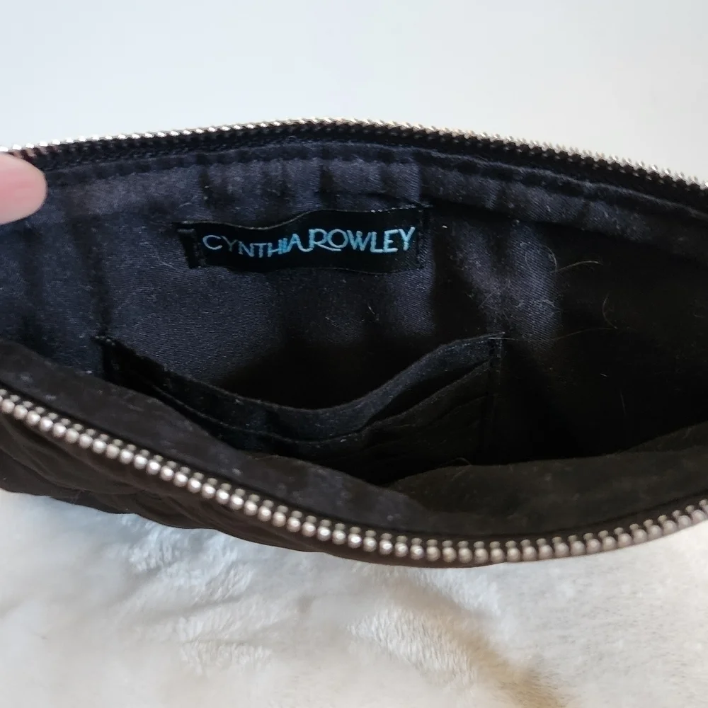 Cynthia Rowley Black Nylon Padded Quilted Large Wristlet Wallet